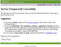 The error page at DMOZ The error page at DMOZ