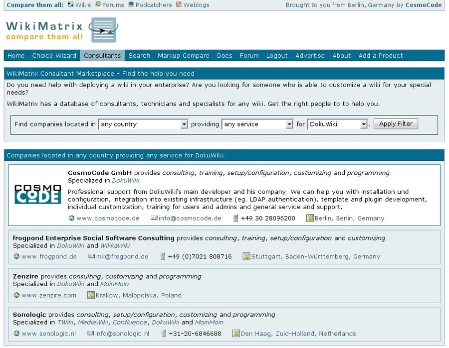 Wiki Consultants at WikiMatrix