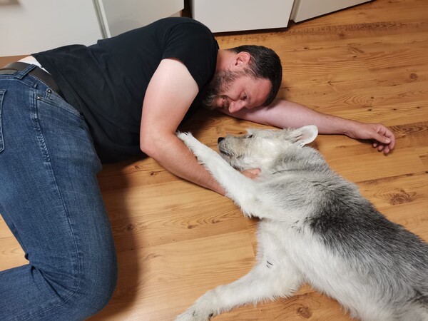 Me and Tarly on the floor Me and Tarly on the floor